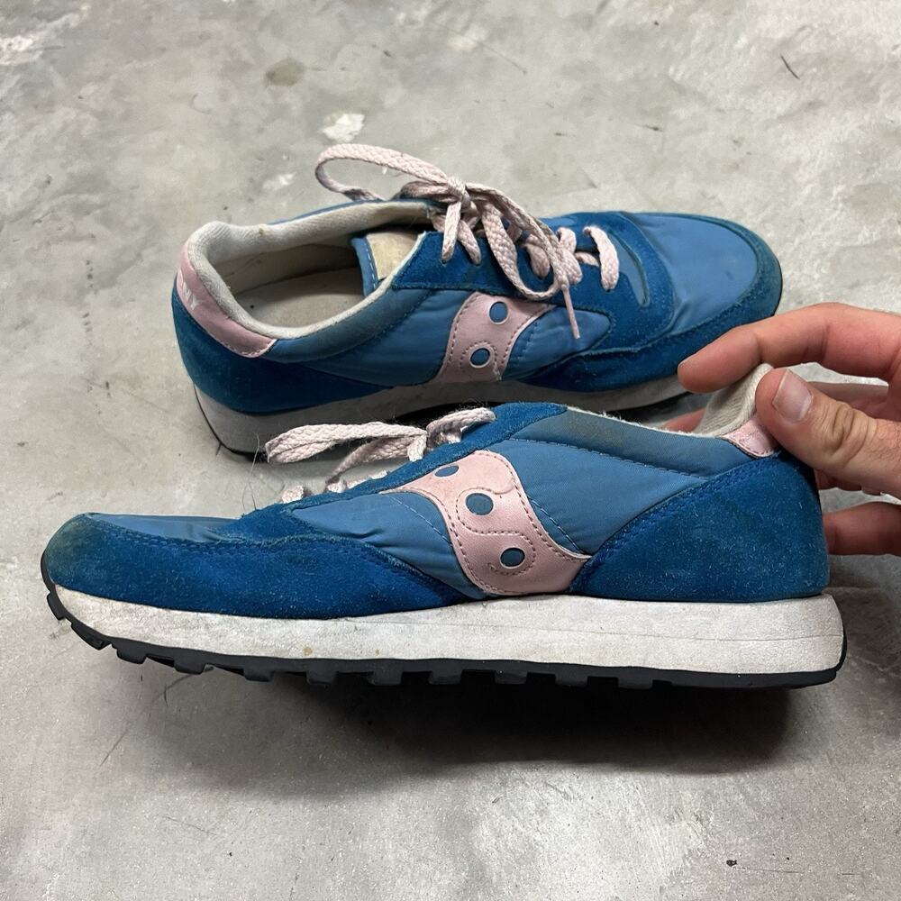 Saucony Womens Jazz Original 1044-98 Blue Pink Running Shoes Sneakers Size 8 - Picture 3 of 10
